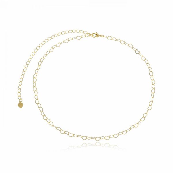 Choker Corações Vazados Banhado Ouro 18K