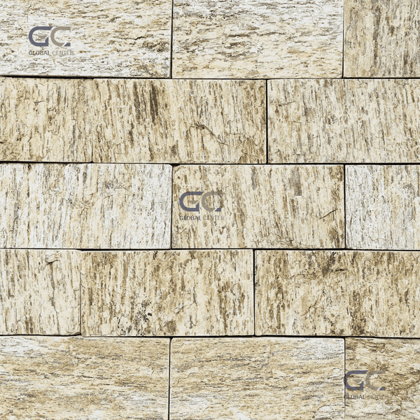 Pedra madeira serrada amarela com 0,5m² 19 Peças 11,5x23cm