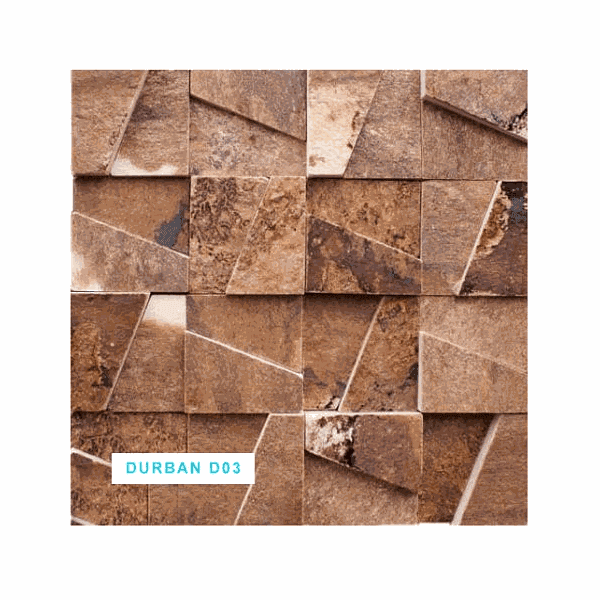 Mosaico Pedra Natural Durban D03 Placa 30X30 Ferrugem 