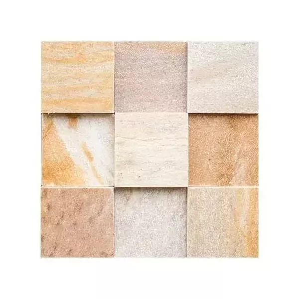  Pedra São Tomé Serrada Tipo Exportação Mesclada - 10 X 10cm