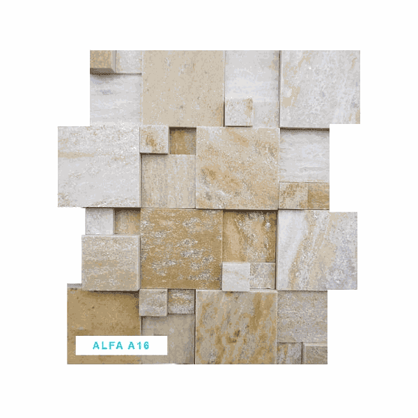 Mosaico Pedra Natural Alfa A16 30X30 Branco Mesclado