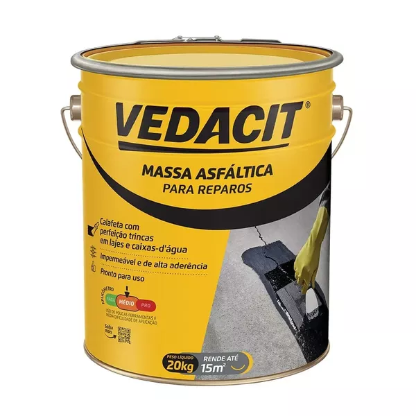 Massa Asfáltica para Reparos Carbolástico 20Kg Vedacit