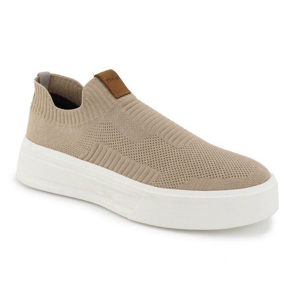 Tênis Masculino Brown Knit Sem Cadarço Casual Leve Confortável