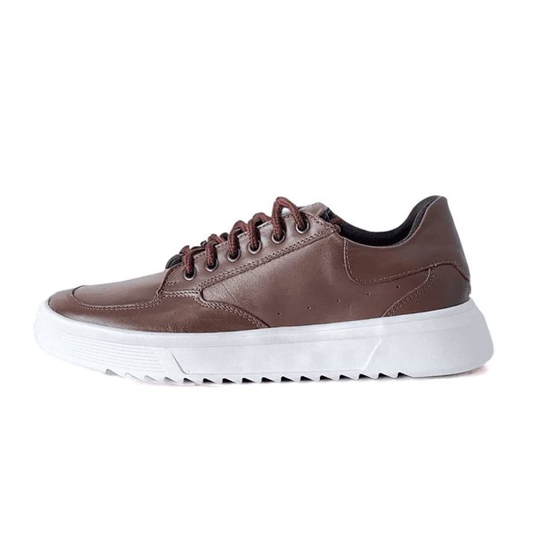 Tenis Sneaker Masculino Café Casual Sola Alta Leve