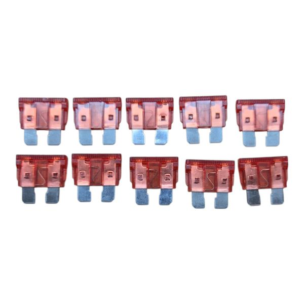 Kit 10 Fusíveis Lâmina Universal 10 Amperes Vermelho