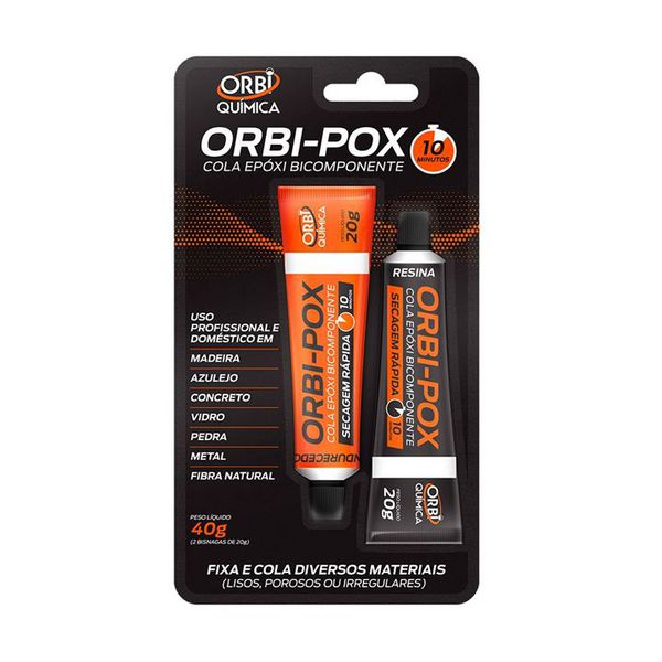 Cola Epoxi Bicomponente ORBI-POX Secagem Rápida 10min.
