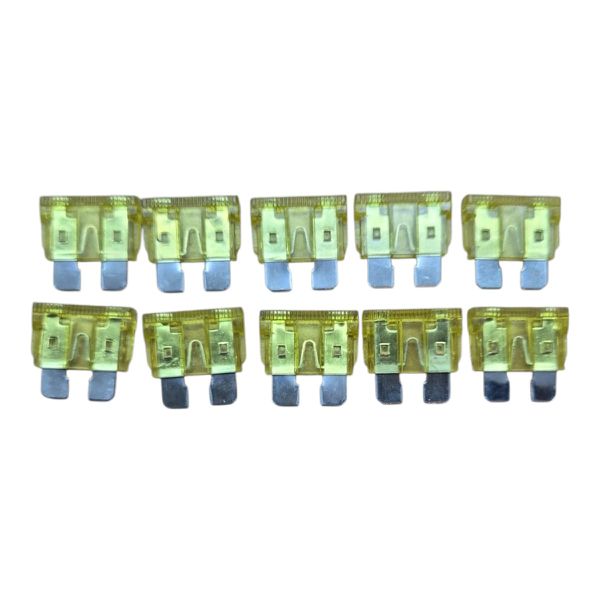 Kit 10 Fusíveis Lâmina Universal 20 Amperes Amarelo