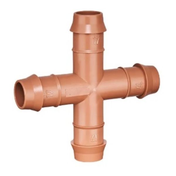Conector cruzeta Ø17mm - ranhurado