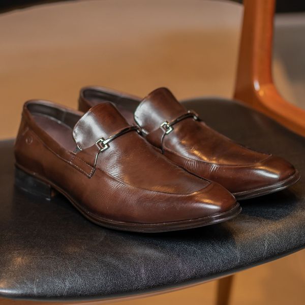 Sapato Social Gofer em Couro Legitimo Caf 40048PU