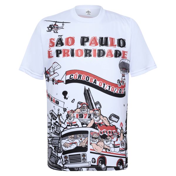 Camiseta Branca de Caravana para Córdoba - "SÃO PAULO É PRIORIDADE"