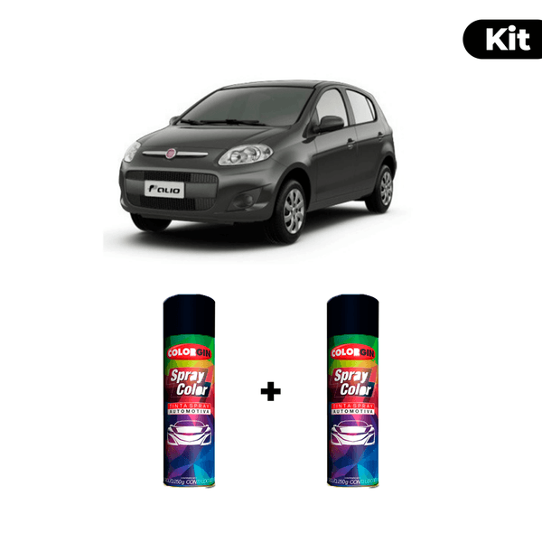 KIT SPRAY AUTOMOTIVO - CINZA CROMO PER 08/09 POL + VERNIZ RAPIDO 300ML