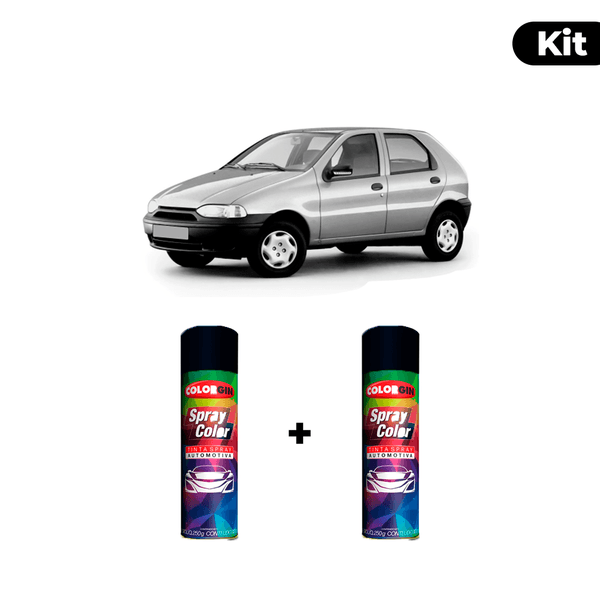 KIT SPRAY AUTOMOTIVO - CINZA STEEL 1996/03 POL + VERNIZ RAPIDO 300ML