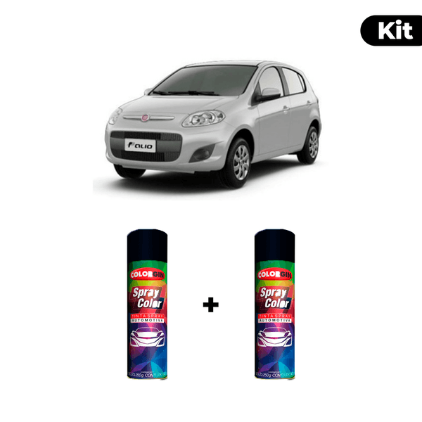 KIT SPRAY AUTOMOTIVO - PRATA BARI 2002 POL + VERNIZ RAPIDO 300ML