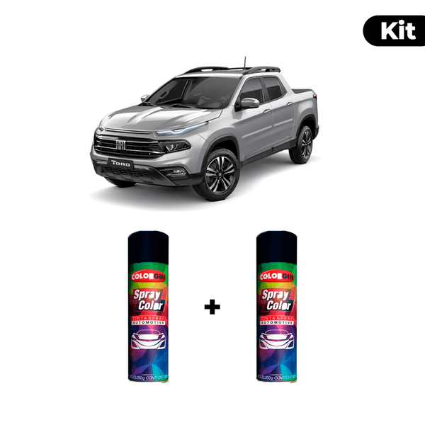 KIT SPRAY AUTOMOTIVO - PRATA MELFI POL + VERNIZ RAPIDO 300ML