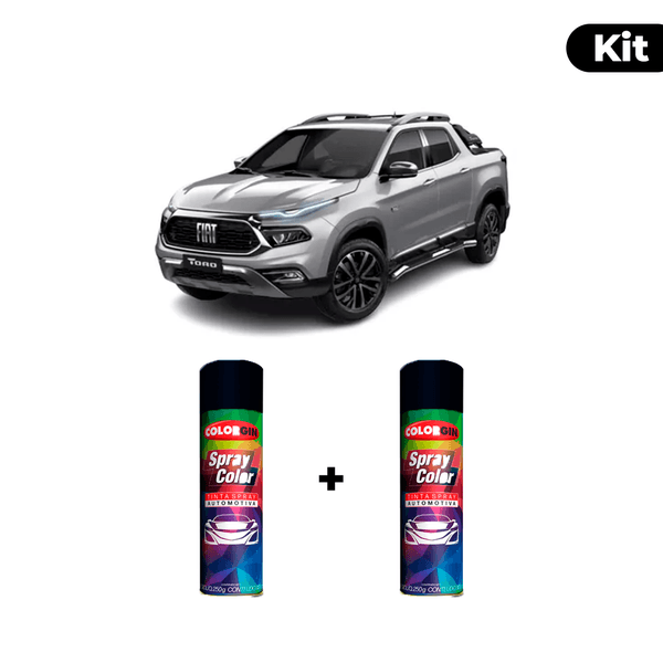 KIT SPRAY AUTOMOTIVO - PRATA BILLET MET15/22 POL + VERNIZ RAPIDO 300ML