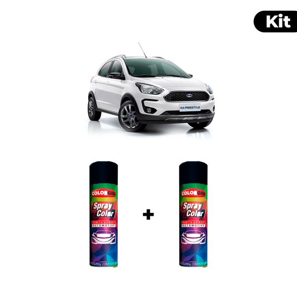 KIT SPRAY AUTOMOTIVO - BRANCO ARTICO 1998 POL + VERNIZ RAPIDO 300ML