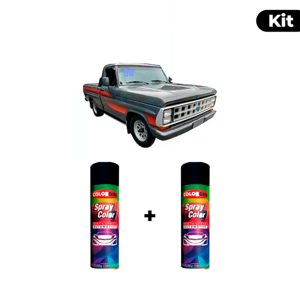 KIT SPRAY AUTOMOTIVO - CINZA TORNADO 1987 POL + VERNIZ RAPIDO 300ML