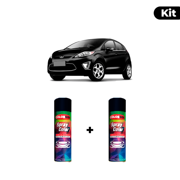 KIT SPRAY AUTOMOTIVO - PRETO BRISTOL 2010 POL + VERNIZ RAPIDO 300ML