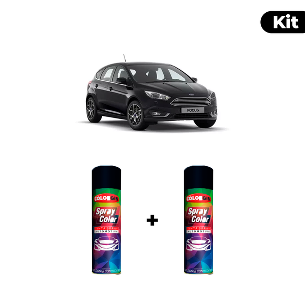 KIT SPRAY AUTOMOTIVO - PRETO GALES 2008 POL + VERNIZ RAPIDO 300ML