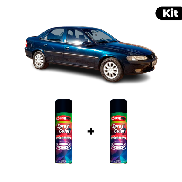KIT SPRAY AUTOMOTIVO - AZUL ALMIRANTE PER 98 POL + VERNIZ RAPIDO 300ML
