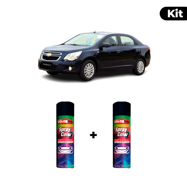 KIT SPRAY AUTOMOTIVO - AZUL MACAW POL + VERNIZ RAPIDO 300ML