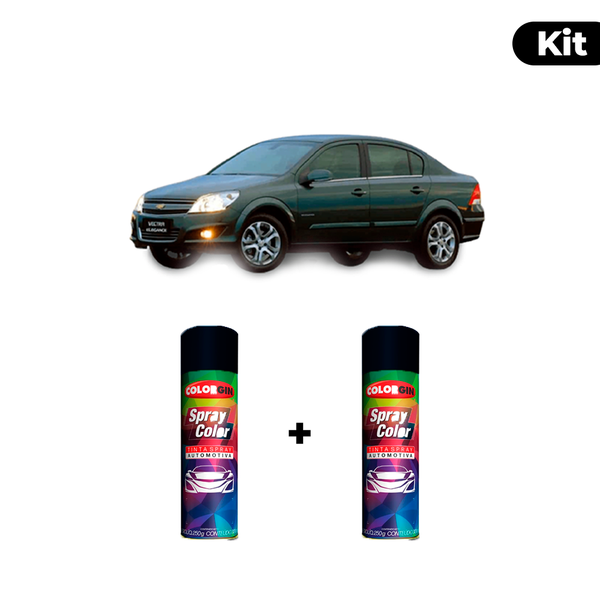 KIT SPRAY AUTOMOTIVO - CINZA BLUET 2007 POL + VERNIZ RAPIDO 300ML
