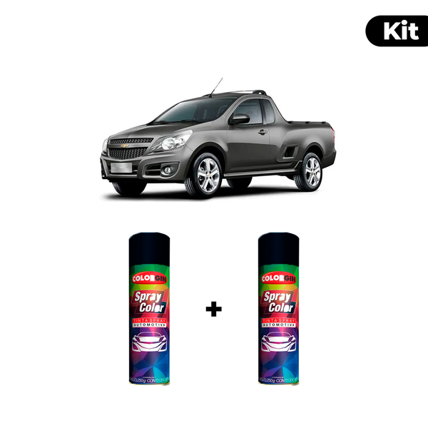 KIT SPRAY AUTOMOTIVO - CINZA GRAPHITE 16/17 POL + VERNIZ RAPIDO 300ML