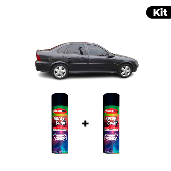 KIT SPRAY AUTOMOTIVO - CINZA NOBRE 2002 POL + VERNIZ RAPIDO 300ML