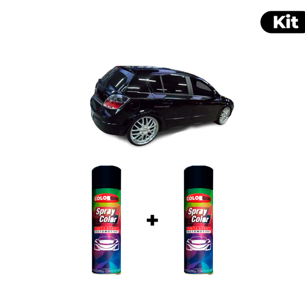KIT SPRAY AUTOMOTIVO - PRETO NOTHURA PER 08 POL + VERNIZ RAPIDO 300ML