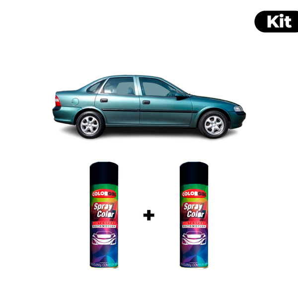 KIT SPRAY AUTOMOTIVO - VERDE ESQUADRA 1999 POL + VERNIZ RAPIDO 300ML