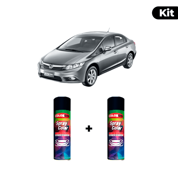KIT SPRAY AUTOMOTIVO - CINZA IRIDIUM 2012 POL + VERNIZ RAPIDO 300ML
