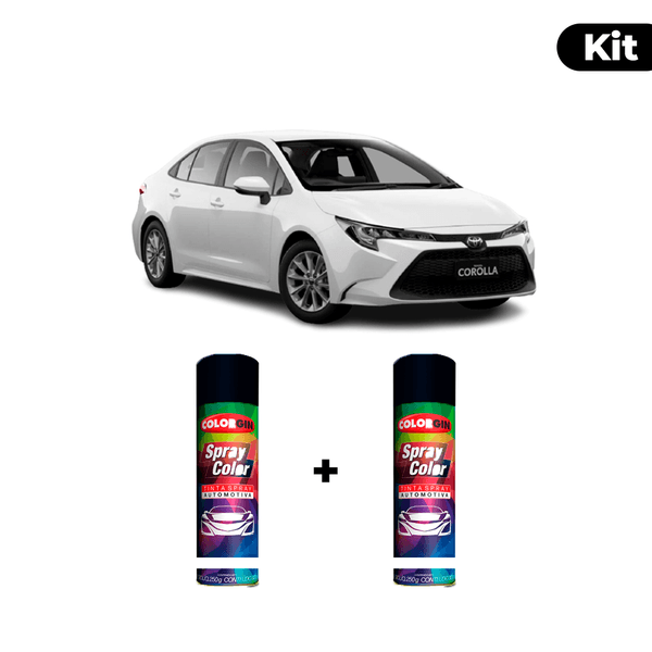 KIT SPRAY AUTOMOTIVO - BRANCO LISA 2012 POL + VERNIZ RAPIDO 300ML