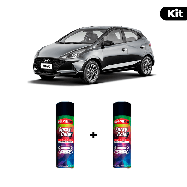 KIT SPRAY AUTOMOTIVO - CINZA SILK 2020 POL + VERNIZ RAPIDO 300ML