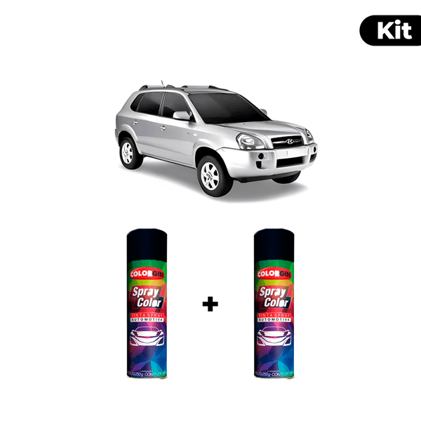 KIT SPRAY AUTOMOTIVO - PRATA SL 2010 POL + VERNIZ RAPIDO 300ML