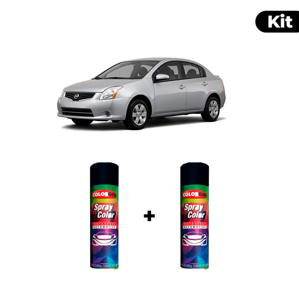 KIT SPRAY AUTOMOTIVO - BRILLIANT SILVER 2012 POL + VERNIZ RAPIDO 300ML