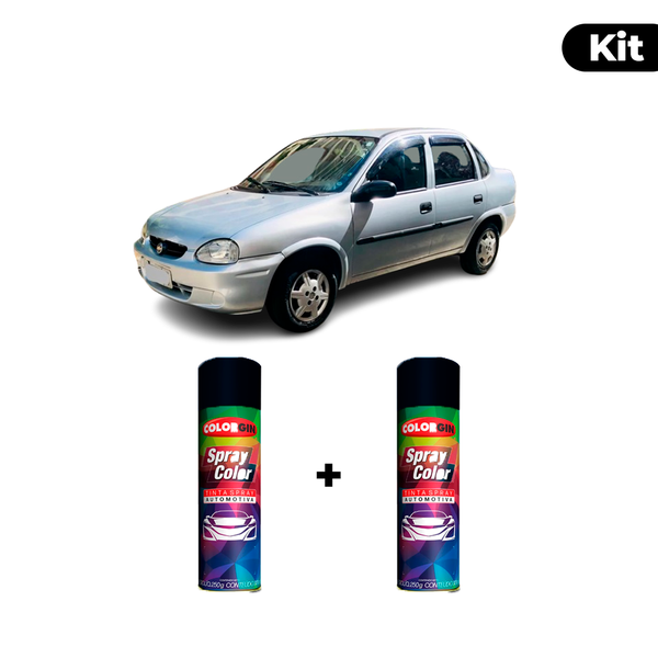 KIT SPRAY AUTOMOTIVO - PRATA CLASSIC 2008/09 POL + VERNIZ RAPIDO 300ML