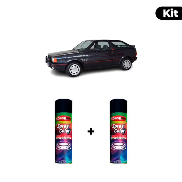 KIT SPRAY AUTOMOTIVO - PRETO ONIX 2001 POL + VERNIZ RAPIDO 300ML
