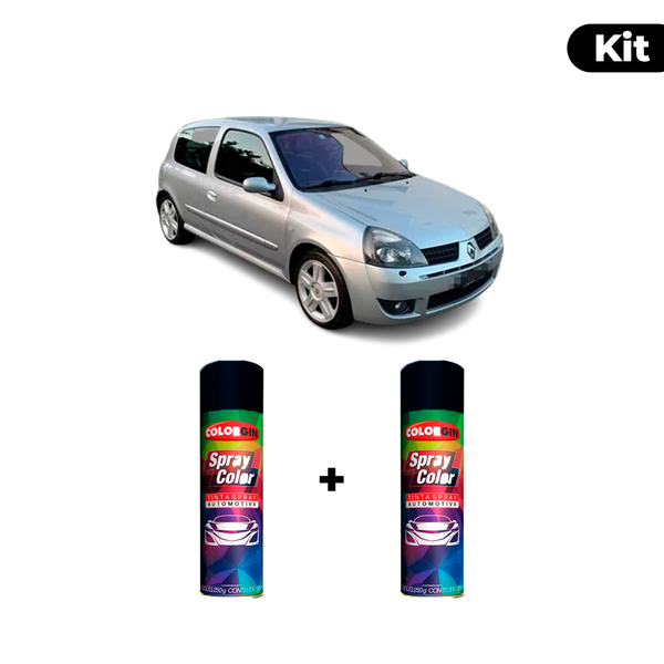 KIT SPRAY AUTOMOTIVO - GRIS ICEBERG 1990 POL + VERNIZ RAPIDO 300ML