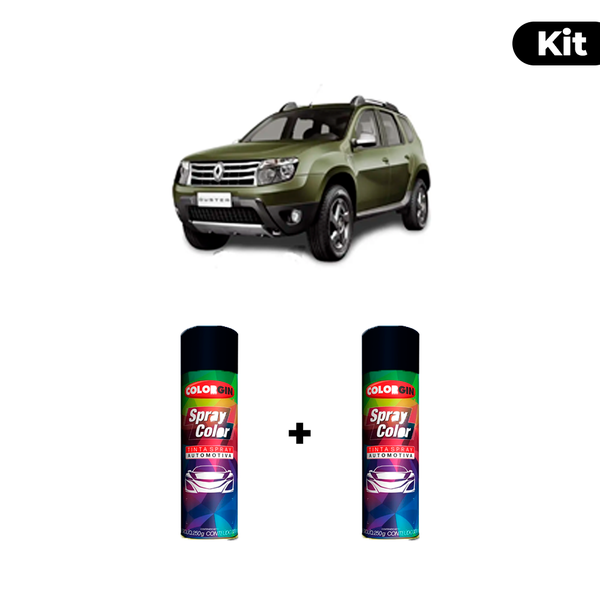 KIT SPRAY AUTOMOTIVO - VERDE AMAZONIA PER 12 POL + VERNIZ RAPIDO 300ML