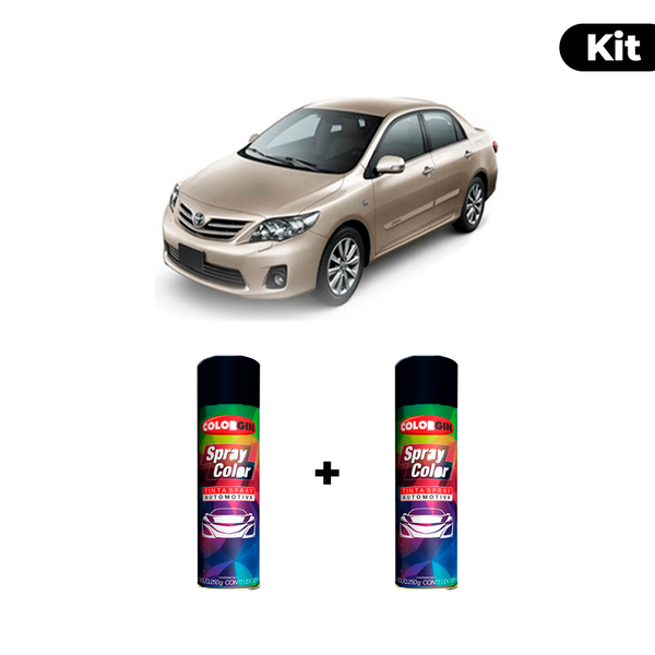 KIT SPRAY AUTOMOTIVO - BEGE AURORA 2009 POL + VERNIZ RAPIDO 300ML