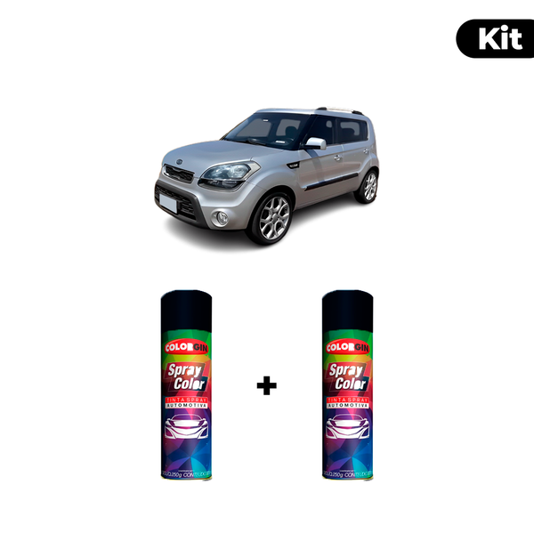 KIT SPRAY AUTOMOTIVO - PRATA SOUL 2013 POL + VERNIZ RAPIDO 300ML