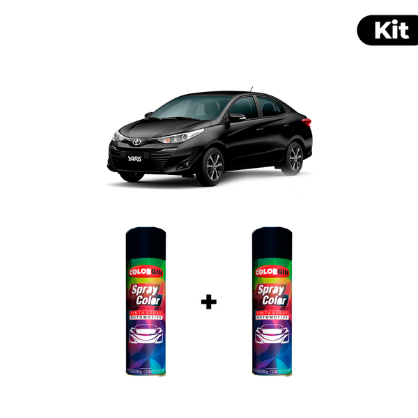 KIT SPRAY AUTOMOTIVO - PRETO INFINITO 2013 POL + VERNIZ RAPIDO 300ML