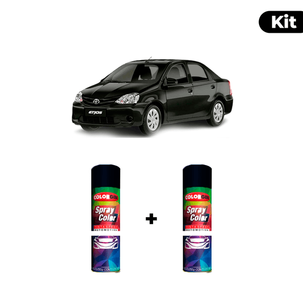 KIT SPRAY AUTOMOTIVO - PRETO ROCK 2013 POL + VERNIZ RAPIDO 300ML