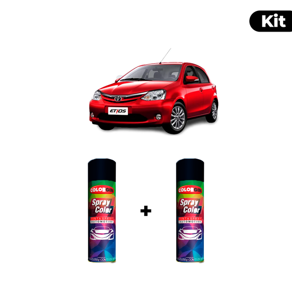 KIT SPRAY AUTOMOTIVO - VERMELHO POP PER 2013 POL + VERNIZ RAPIDO 300ML