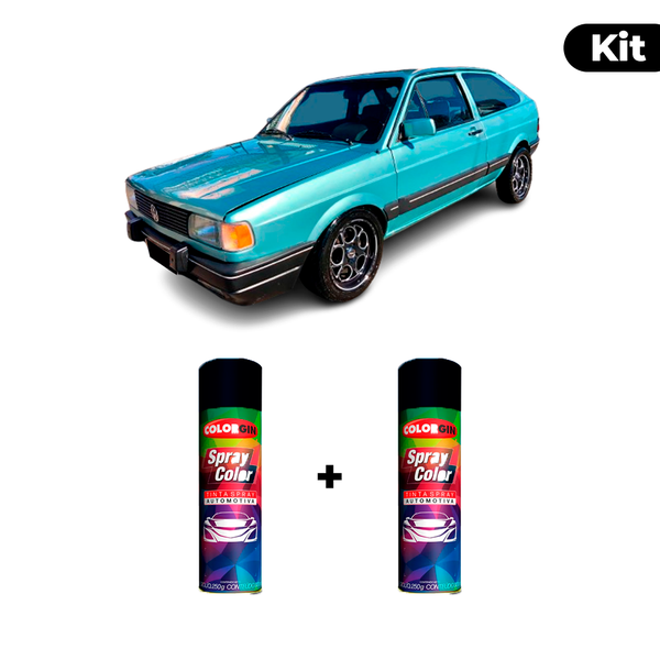 KIT SPRAY AUTOMOTIVO - AZUL INDICO 1990 POL + VERNIZ RAPIDO 300ML