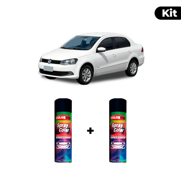 KIT SPRAY AUTOMOTIVO - BRANCO CRISTAL 1995 POL + VERNIZ RAPIDO 300ML