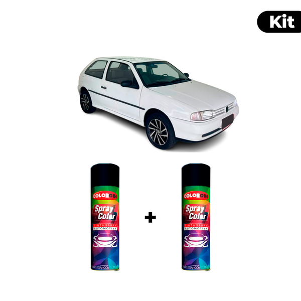 KIT SPRAY AUTOMOTIVO - BRANCO GEADA 1995 POL + VERNIZ RAPIDO 300ML