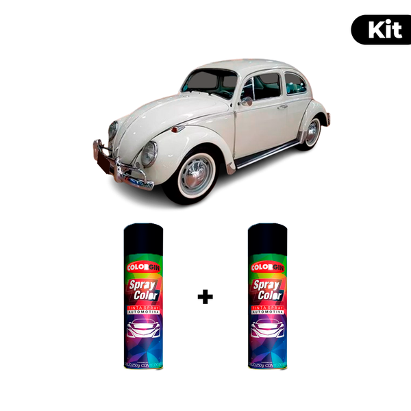 KIT SPRAY AUTOMOTIVO - BRANCO PEROLA PER 99 POL + VERNIZ RAPIDO 300ML