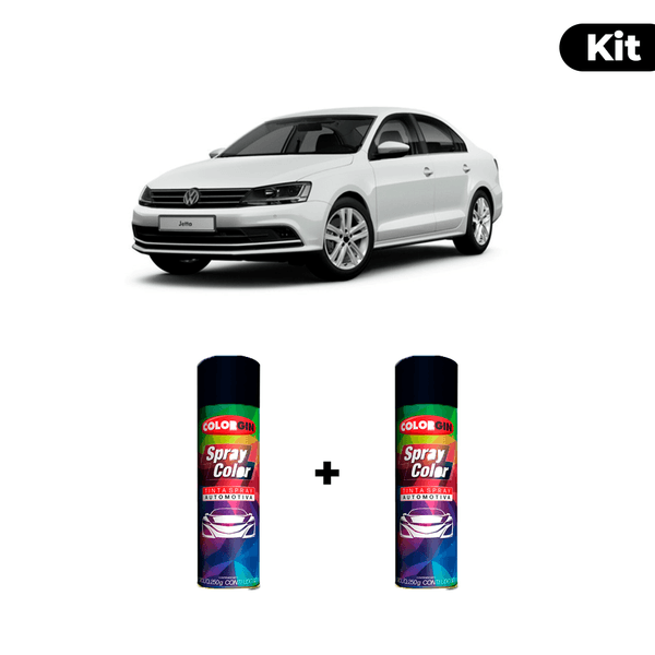 KIT SPRAY AUTOMOTIVO - BRANCO PURO 2011/14 POL + VERNIZ RAPIDO 300ML