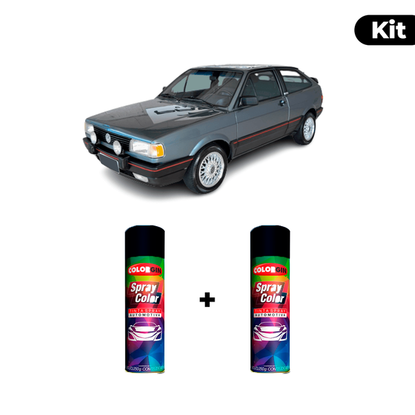 KIT SPRAY AUTOMOTIVO - CINZA ANDINO 1998 POL + VERNIZ RAPIDO 300ML